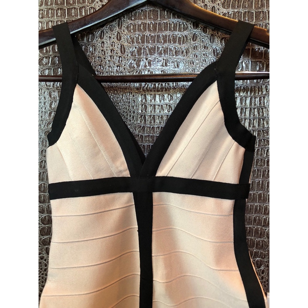 Black/Tan Bandage Dress